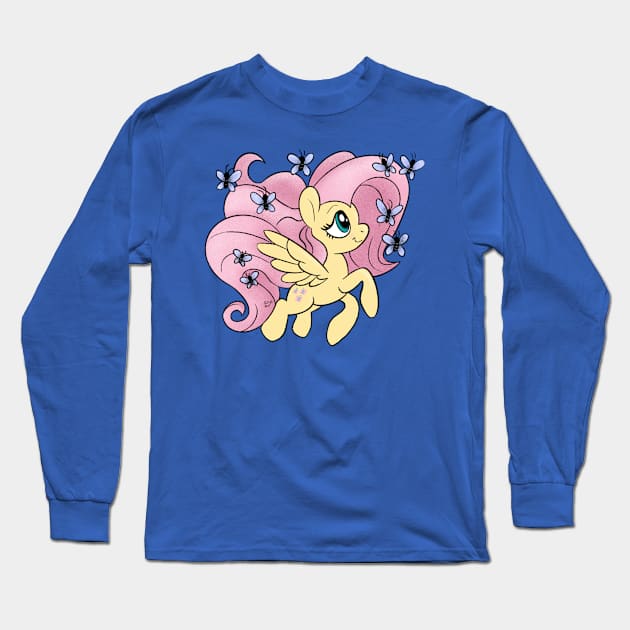 Fluttershy Long Sleeve T-Shirt by AmyNewBlue